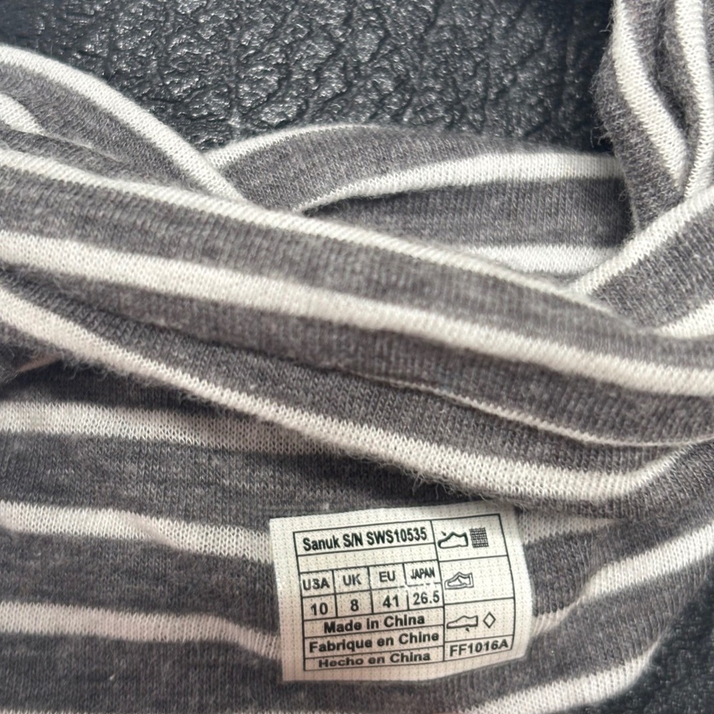 Sanuk Yoga Sling 2 Sandals Womens 10 Grey White Striped NWOT SWS10535 - Picture 8 of 8